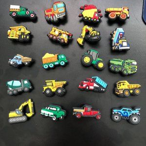 Vehicle Monster Trucks Construction Shoe Charms Set of 20